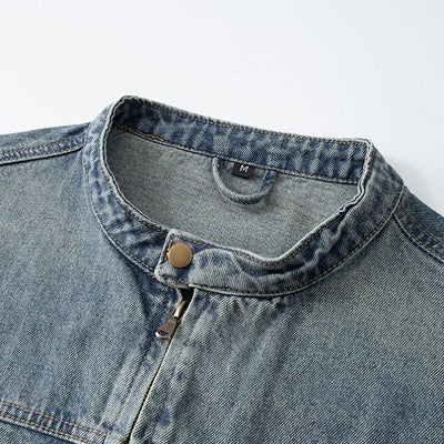 Men's Contrast Collar Corduroy Denim Jacket
