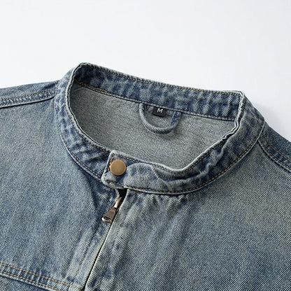 Men's Contrast Collar Corduroy Denim Jacket