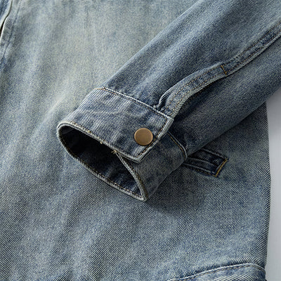 Men's Contrast Collar Corduroy Denim Jacket