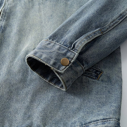 Men's Contrast Collar Corduroy Denim Jacket