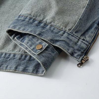 Men's Contrast Collar Corduroy Denim Jacket
