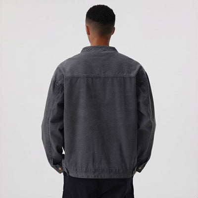 Men's Contrast Collar Corduroy Denim Jacket