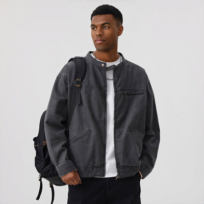 Men's Contrast Collar Corduroy Denim Jacket