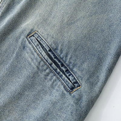 Men's Contrast Collar Corduroy Denim Jacket