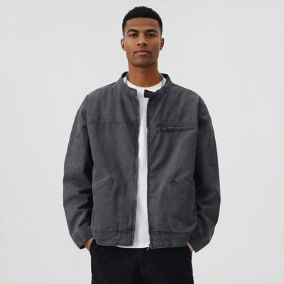 Men's Contrast Collar Corduroy Denim Jacket