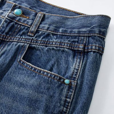 Men's Spring Vintage Washed Carpenter Straight Leg Jeans