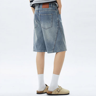 Men's Summer Vintage Washed Straight Denim Shorts