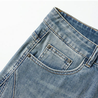 Men's Summer Vintage Washed Straight Denim Shorts