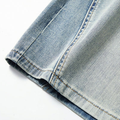 Men's Summer Vintage Washed Straight Denim Shorts