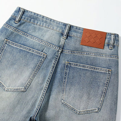 Men's Summer Vintage Washed Straight Denim Shorts