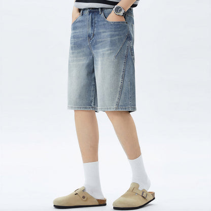 Men's Summer Vintage Washed Straight Denim Shorts