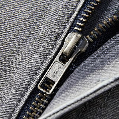 Men's Summer Gray Washed Straight Denim Shorts