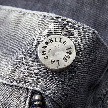 Men's Summer Gray Washed Straight Denim Shorts