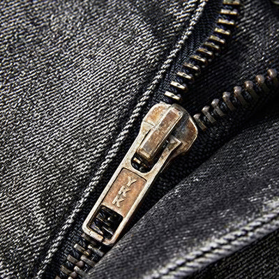 Men's Summer Grey Rhinestone Washed Straight Denim Shorts