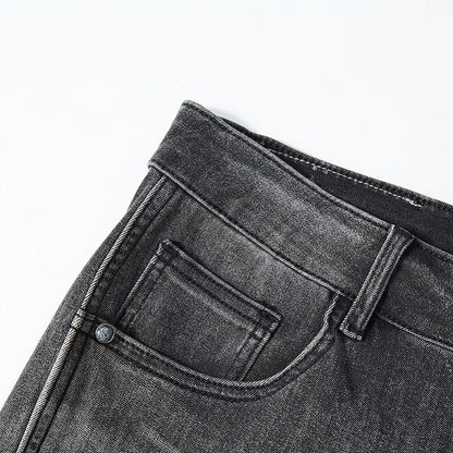 Men's Summer Gradient Grey Washed Straight Denim Shorts