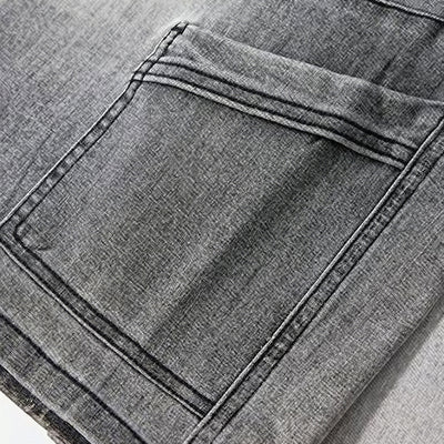 Men's Summer Gradient Grey Washed Straight Denim Shorts