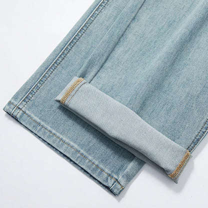 Men's Spring Light Blue Carpenter Washed Straight Jeans