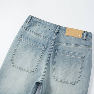 Men's Spring Light Blue Carpenter Washed Straight Jeans