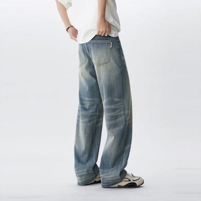 Men's Spring Vintage Gradient Washed Straight Leg Jeans