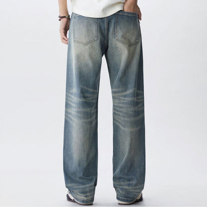 Men's Spring Vintage Gradient Washed Straight Leg Jeans