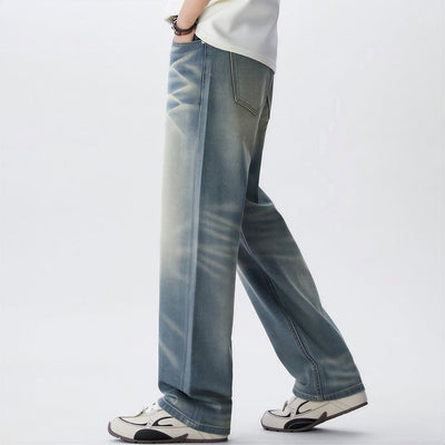 Men's Spring Vintage Gradient Washed Straight Leg Jeans