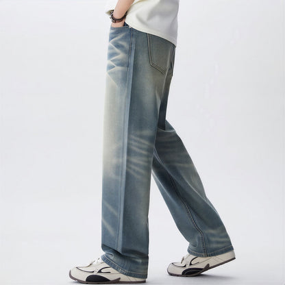 Men's Spring Vintage Gradient Washed Straight Leg Jeans