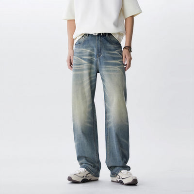 Men's Spring Vintage Gradient Washed Straight Leg Jeans