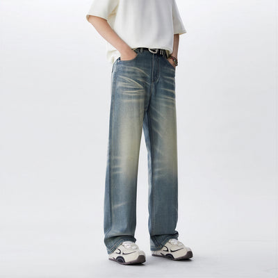 Men's Spring Vintage Gradient Washed Straight Leg Jeans