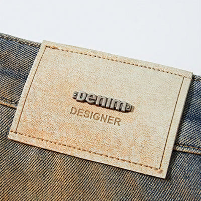 Men's Spring Vintage Mud Wash Straight Leg Denim Jeans