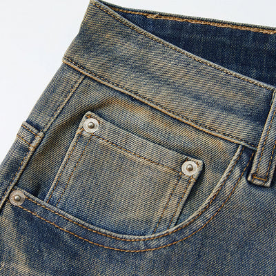 Men's Spring Vintage Mud Wash Straight Leg Denim Jeans