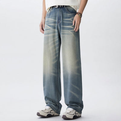 Men's Spring Vintage Gradient Washed Straight Leg Jeans