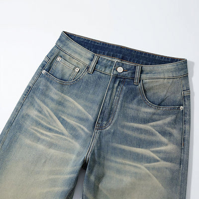 Men's Spring Vintage Gradient Washed Straight Leg Jeans