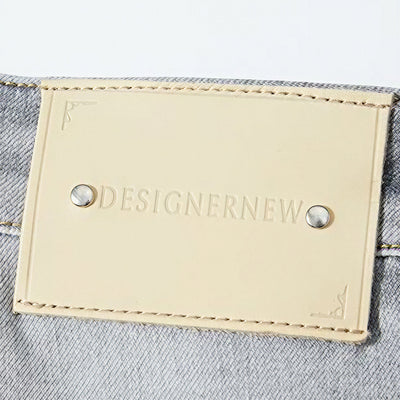 Men's Spring Light Grey Washed Straight Leg Denim Jeans