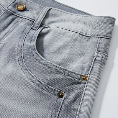 Men's Spring Light Blue Washed Wide Leg Denim Jeans