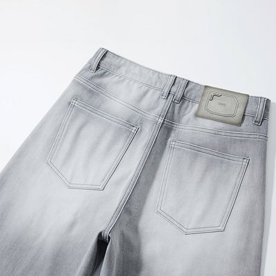 Men's Spring Light Blue Washed Wide Leg Denim Jeans