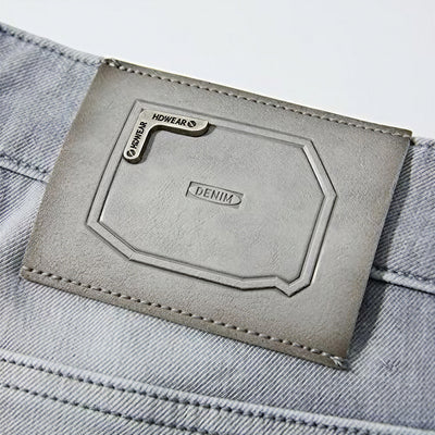 Men's Spring Light Blue Washed Wide Leg Denim Jeans
