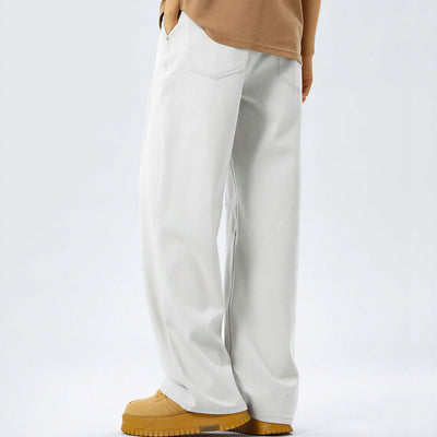 Men's Spring Off-White Washed Wide Leg Denim Jeans