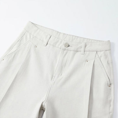 Men's Spring Off-White Washed Wide Leg Denim Jeans