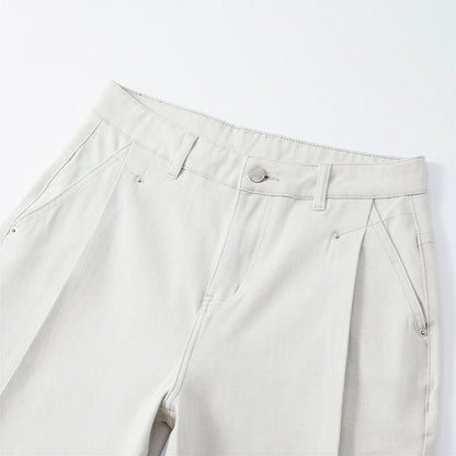 Men's Spring Off-White Washed Wide Leg Denim Jeans
