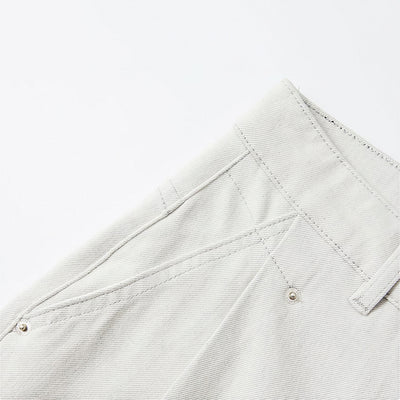 Men's Spring Off-White Washed Wide Leg Denim Jeans