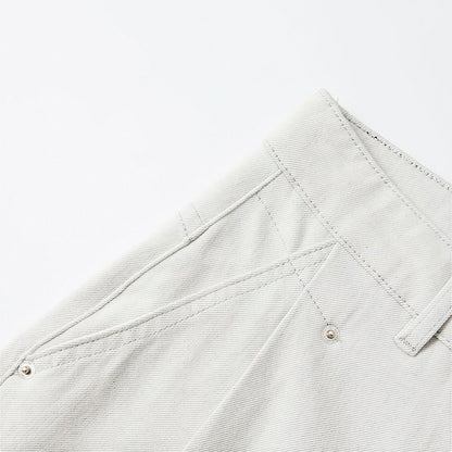 Men's Spring Off-White Washed Wide Leg Denim Jeans