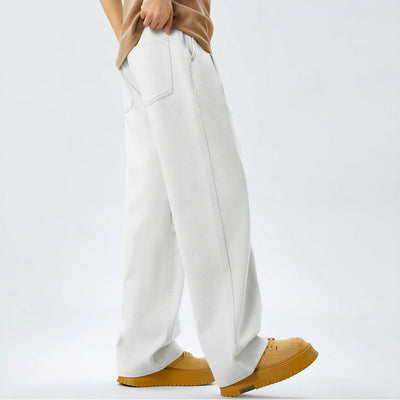 Men's Spring Off-White Washed Wide Leg Denim Jeans
