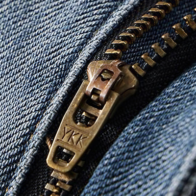 Men's Spring Light Blue Embroidered Straight Denim Jeans