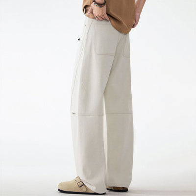 Men's Spring Off-White Curved Wide Leg Denim Jeans