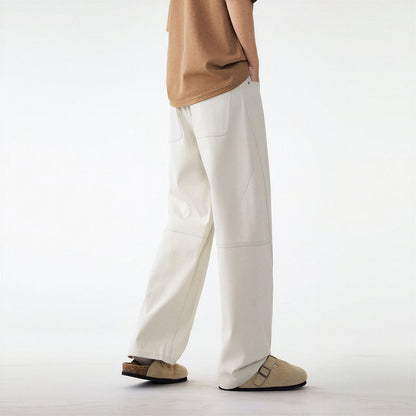 Men's Spring Off-White Curved Wide Leg Denim Jeans