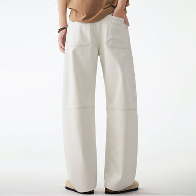 Men's Spring Off-White Curved Wide Leg Denim Jeans