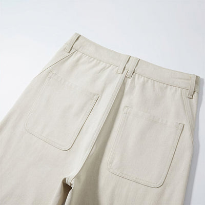 Men's Spring Off-White Curved Wide Leg Denim Jeans