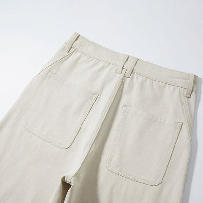 Men's Spring Off-White Curved Wide Leg Denim Jeans