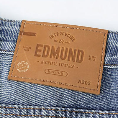 Men's Spring Light Blue Graffiti Embroidered Wide Leg Jeans