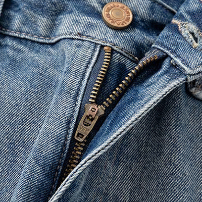 Men's Spring Light Blue Ripped Lightning Patch Jeans